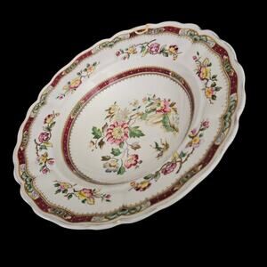 Grindley Marlborough Royal Petal 8 Inch Bowl England Floral Scalloped Repaired
